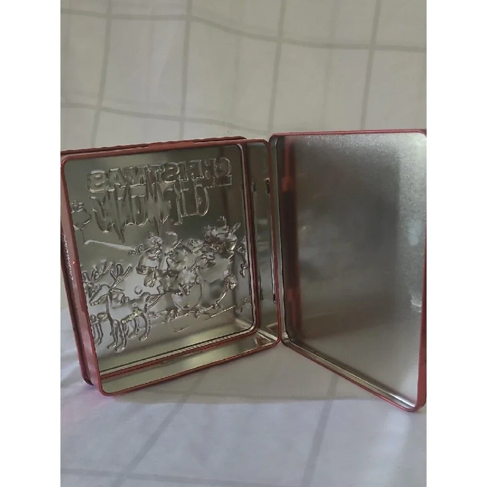 Christmas With The Chipmunks Metal Tin Can w/Attached Lid Tin ONLY 2007